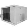 Шкаф настенный 10" 4U серия COMPACT (315х325х225) передняя дверь стекло серый Netko
