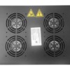 Полка вентиляторная 19″ 1U/4 с термостатом с кабелем черная Netko