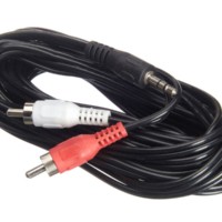 Шнур аудио-видео: 2RCA-3,5 мм стерео ( длина 5 м литой) Netko Optima