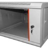 Шкаф настенный 9U серия WM (600х650х500) передняя дверь стекло разборный серый Netko