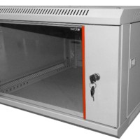 Шкаф настенный 9U серия WM (600х650х500) передняя дверь стекло разборный серый Netko