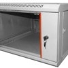 Шкаф настенный 12U серия WM (600х650х635) передняя дверь стекло разборный серый Netko