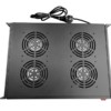 Полка вентиляторная 19" 1U/4 вентилятора с кабелем черная Netko