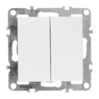 Выключатель двухклавишный встраиваемый в рамку 10A пластик IP20 цвет белый Netko Optima Electric
