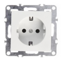 Розетка в рамку с заземлением 16А пластик IP20 цвет белый Netko Optima Electric