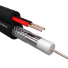 Кабель коаксиальный Netko 3C-2V 75 Ом (CU оплетка 32 нити AL) + кабель питания 2x0.5мм (CU одножильный) аналог ККСП наружный черный (100м)