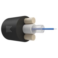 КОС-ОКД-1х657-ТП-1.5кН Дроп-кабель круглый с центральной трубкой усилен стеклопрутками 1 волокно SM 9/125 G.657.A1 полиэтилен 1.5 кН Koscab