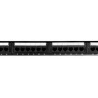 Патч-панель UTP 19″ 24 порта RJ45 cat.5е 1U Dual type Netko Optima