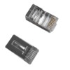 Коннектор RJ45 (8p8c) cat.5е со сквозным отверстием (сквозной) EZNetko plug экранированный для одножильного и многожильного кабеля (нож с 2-мя зубцами) 100шт Netko Optima