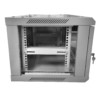 Шкаф настенный 6U серия WMA (Wall Maestro) (600х450х370) разборный передняя стеклянная дверь серый Netko "А"