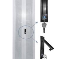 Дверь для шкафа серии Expert 47U Ширина 800 металлическая с перфорацией двойная серая Netko