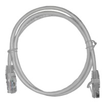 Патч-корд UTP4 cat.5е 1.0м CCA LSZH серый литой коннектор Netko Optima