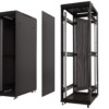 Шкаф напольный 42U серия Expert (600х1000х2050) напольный БЕЗ ПЕРЕДНЕЙ ДВЕРИ чёрный разобранный Netko (упакован в 3 коробки)