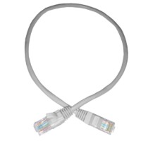Патч-корд UTP4 cat.5е 0.5м CCA LSZH серый литой коннектор Netko Optima