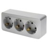 Розетка 3-местная с/з открытой установки Stekker 250В 16А IP20 София серебро MST16-13-03