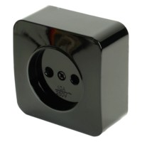 Розетка 1-местная б/з открытой установки Stekker 250В 10А IP20 София черный MST10-11-02