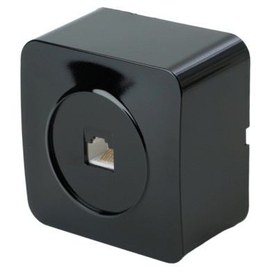 Розетка RJ-45 открытой установки 1-местная Stekker София черный MST00-20-02