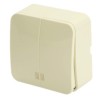 Выключатель открытой установки 2-клавишный с индикатором Stekker 250В 10А IP20 София слоновая кость MSW10-21-04