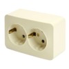 Розетка 2-местная с/з открытой установки Stekker 250В 16А IP20 София слоновая кость MST16-12-04