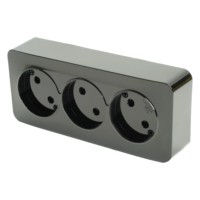 Розетка 3-местная б/з открытой установки Stekker 250В 10А IP20 София черный MST10-13-02