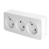 Розетка 3-местная б/з открытой установки Stekker 250В 10А IP20 София белый MST10-13-01
