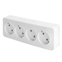 Розетка 4-местная б/з открытой установки Stekker 250В 10А IP20 София белый MST10-14-01
