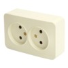 Розетка 2-местная б/з открытой установки Stekker 250В 10А IP20 София слоновая кость MST10-12-04