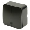Выключатель открытой установки 2-клавишный с индикатором Stekker 250В 10А IP20 София черный MSW10-21-02