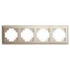 Рамка STEKKER, PFR00-7004-02 4-местная, серия Катрин, шампань