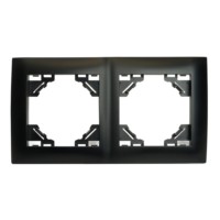 Рамка 2-местная, горизонтальная, STEKKER, PFR00-9012-03, серия Эрна Элегант, черный